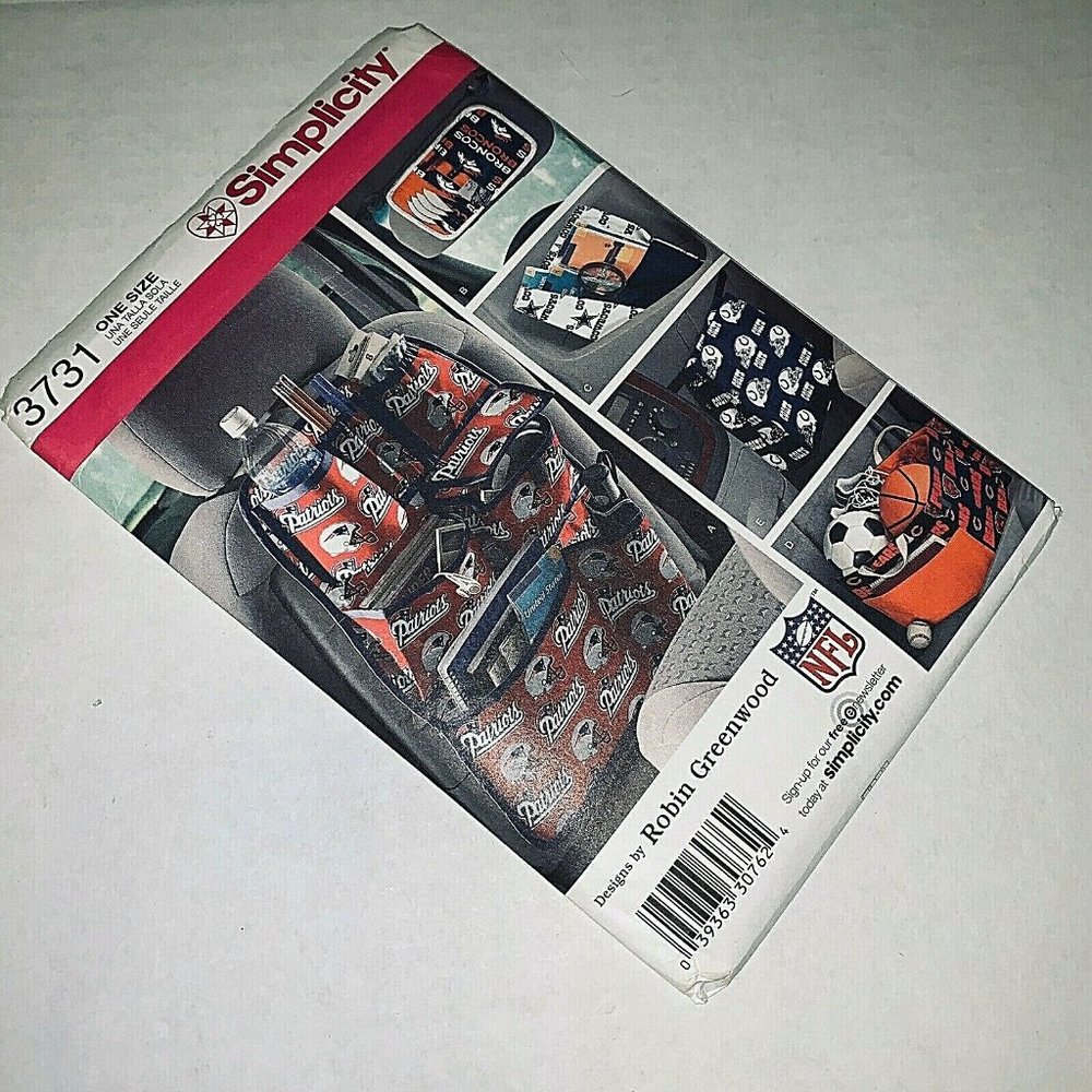 5 Car Organizers Simplicity Craft Pattern 3731 NFL